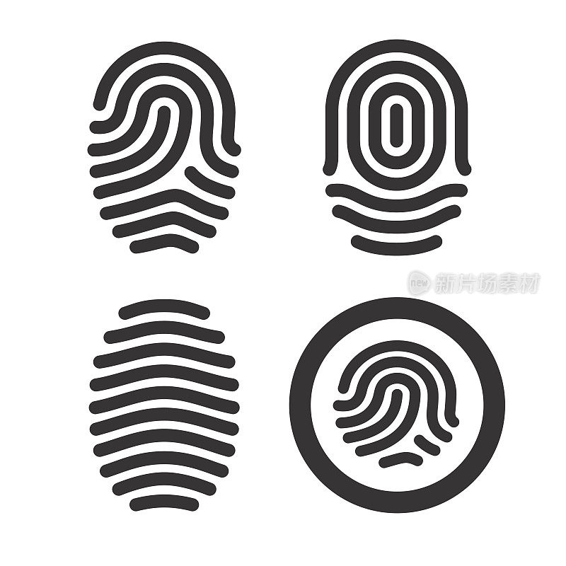 Fingerprint icons set.